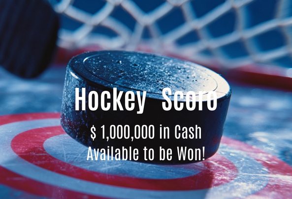 Promotional image for the Hockey Scoro game, an example of our consumer engagement solutions that offer insured, risk-free rewards and million-dollar prizes.